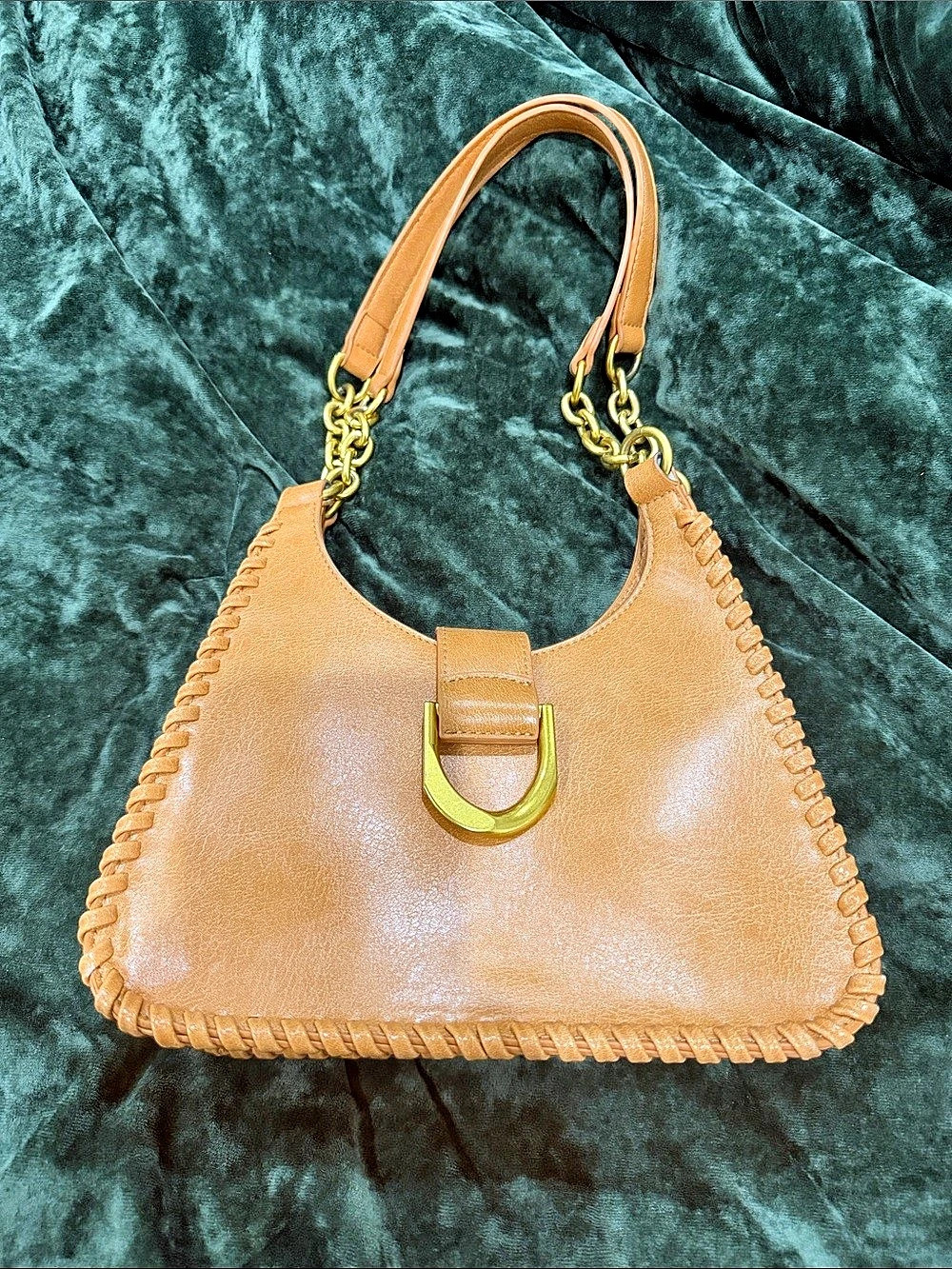 Brown Braided Hobo Bag